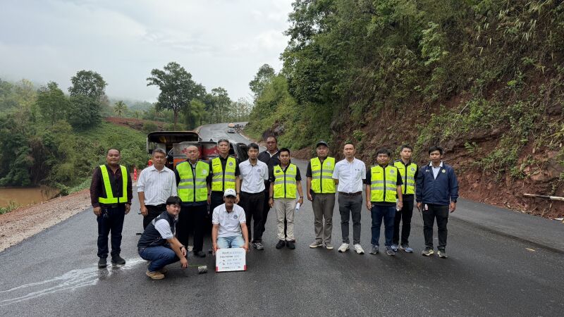 ตรวจรับพัสดุ งานจ้างก่อสร้างการพัฒนาทางหลวงเพื่อสนับสนุนระบบคมนาคมและโลจิสติกส์