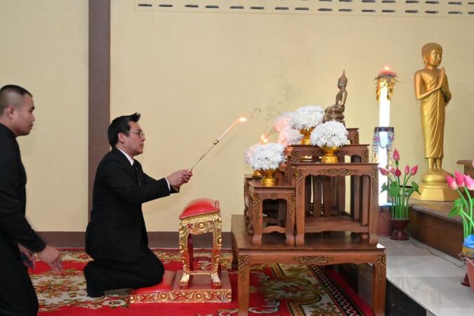 พิธีสวดพระอภิธรรม นายสมพงษ์ ศรีสุข ผู้เสียชีวิตจากกรณีอุบัติเหตุโครงเหล็ก LG ถล่ม บริเวณถนนพระราม 2 ณ วัดคลองยางศิริธรรม ตำบลภูน้ำหยด อำเภอวิเชียรบุรี จังหวัดเพชรบูรณ์